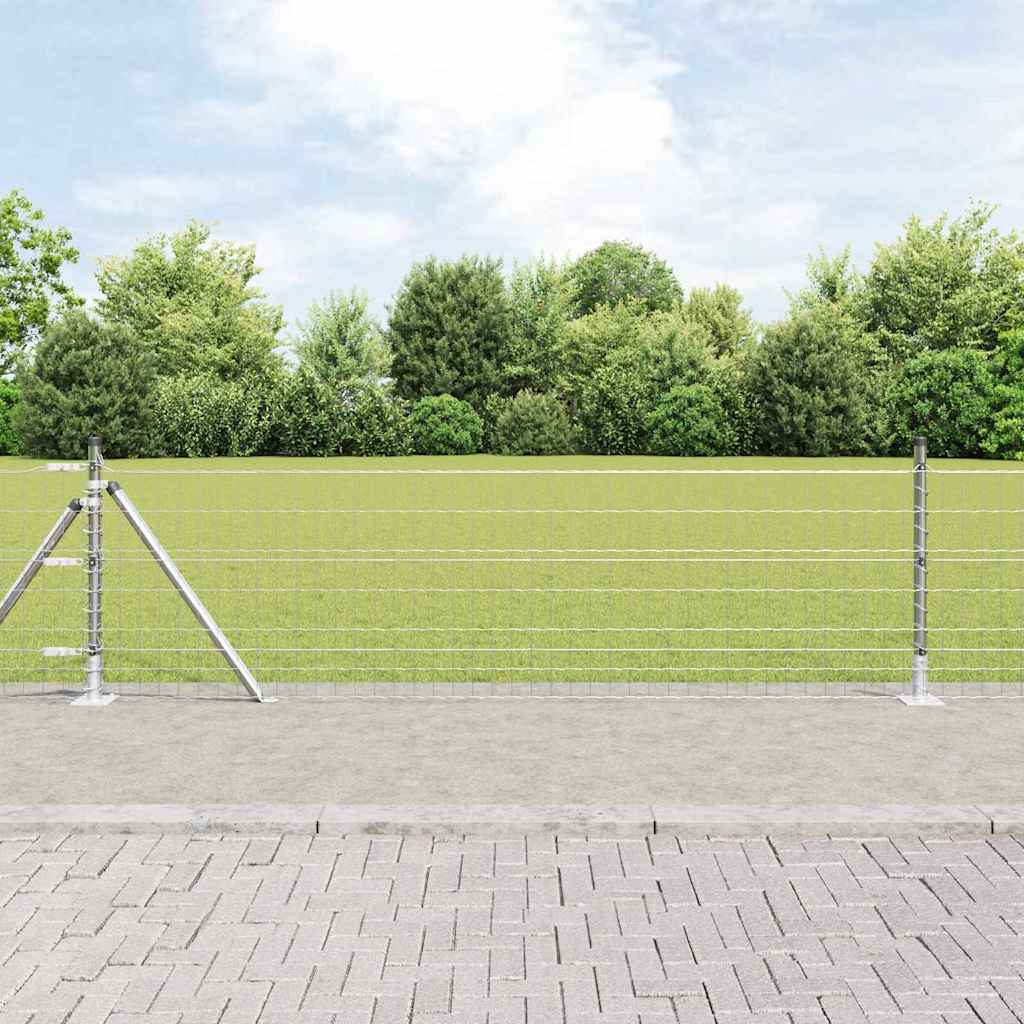 Ograda s postovima Srebrno 0,6 x 10 m Čelik