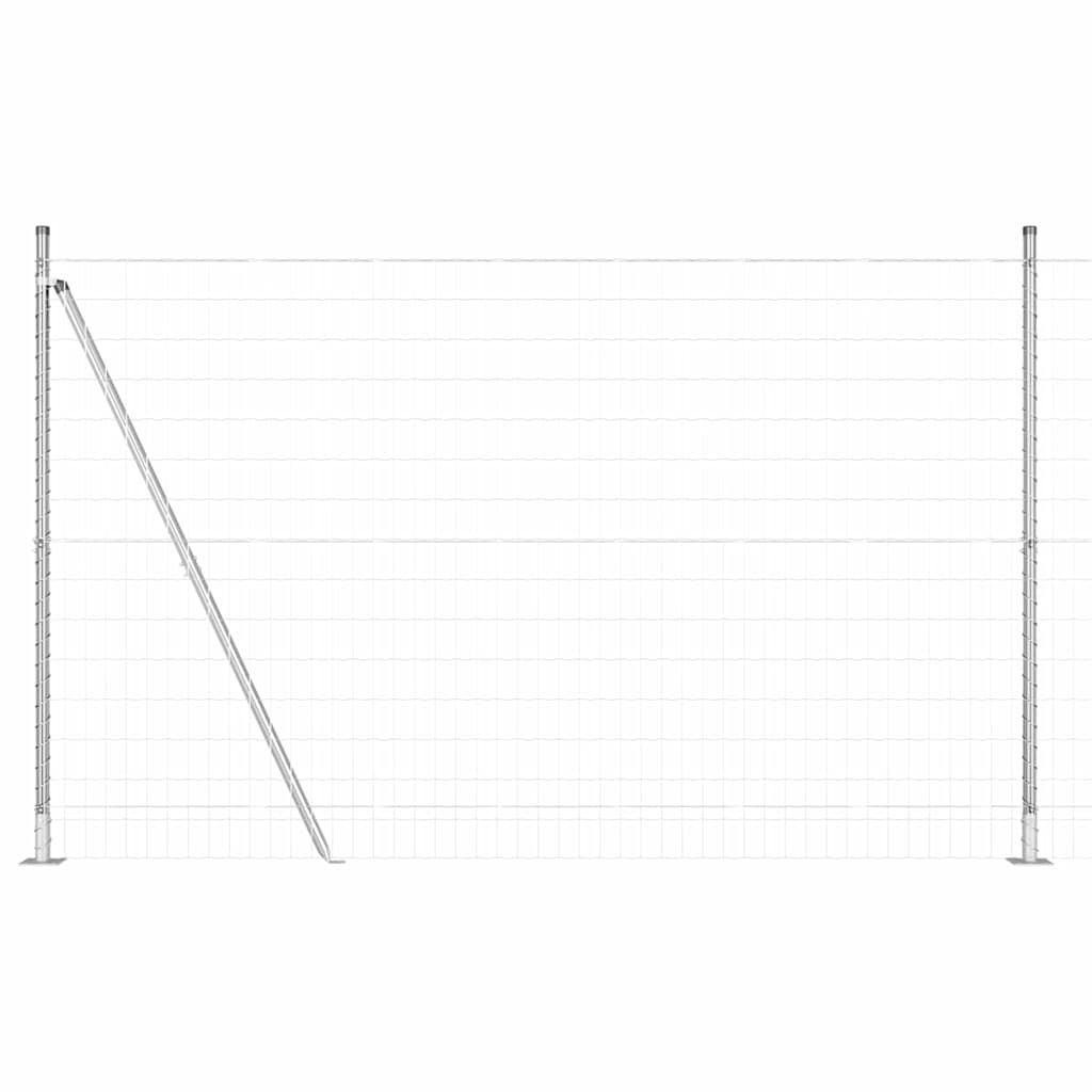 Ograda s postovima Srebrno 1,6 x 10 m Čelik