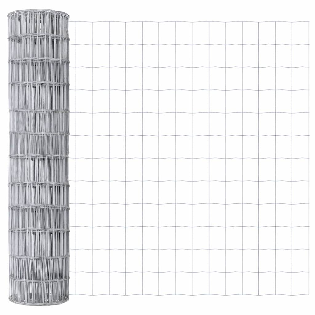 Ograda s postovima Srebrno 1 x 10 m Čelik