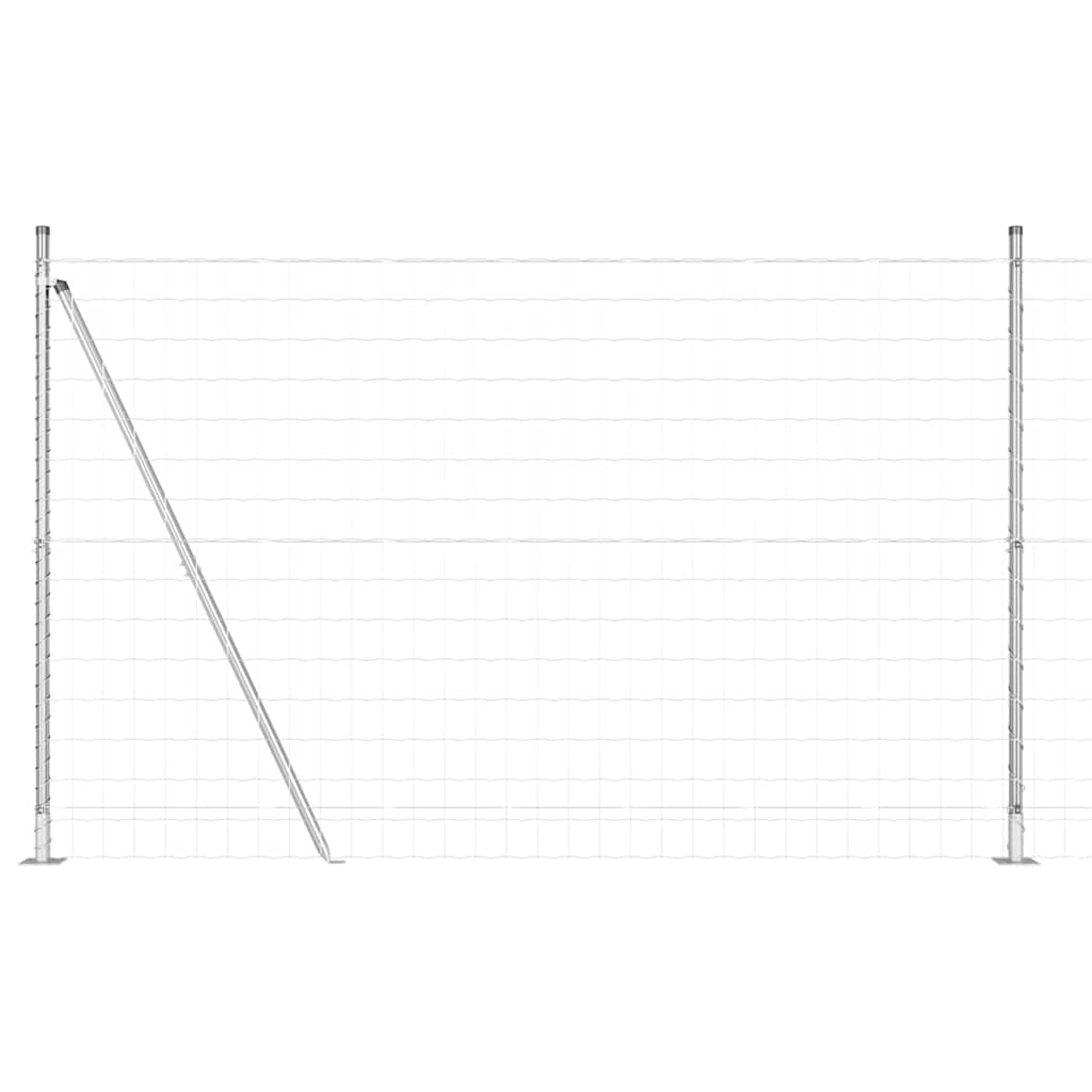 Ograda s postovima Srebrno 1,6 x 10 m Čelik