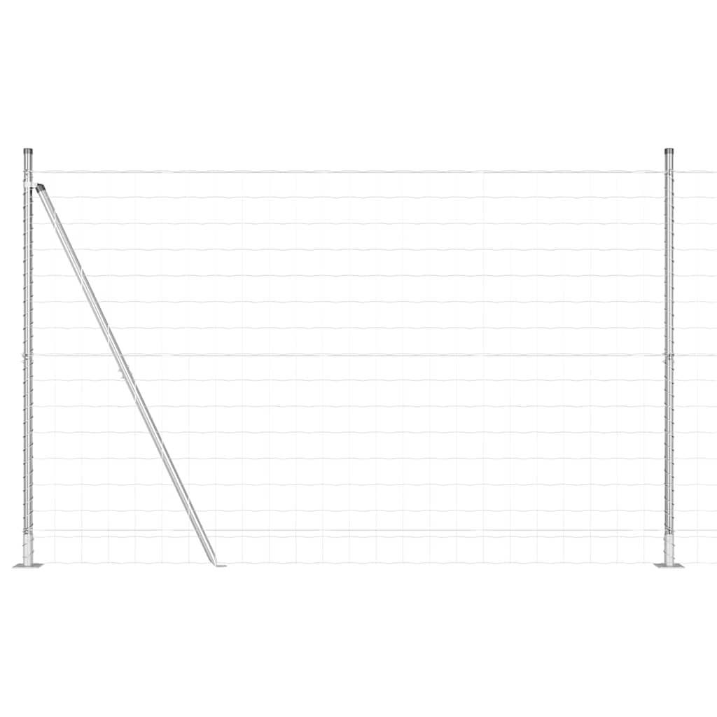 Ograda s postovima Srebrno 1,6 x 10 m Čelik