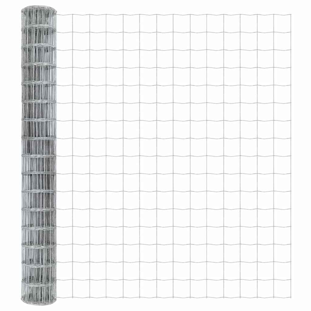 Ograda s postovima Srebrno 1,6 x 10 m Čelik