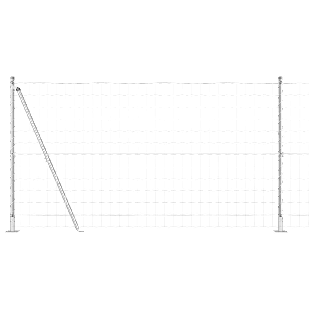 Ograda s postovima Srebrno 1,2 x 25 m Čelik