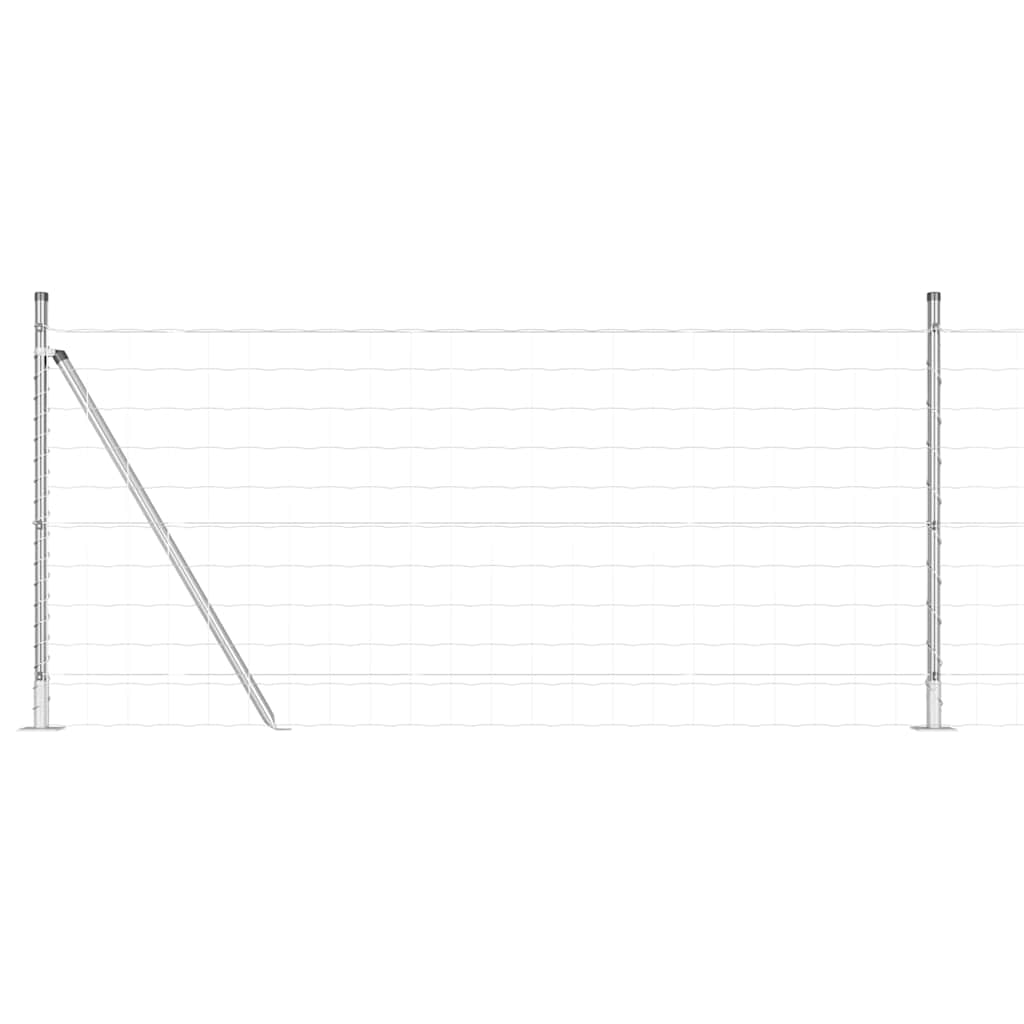 Ograda s postovima Srebrno 1 x 25 m Čelik