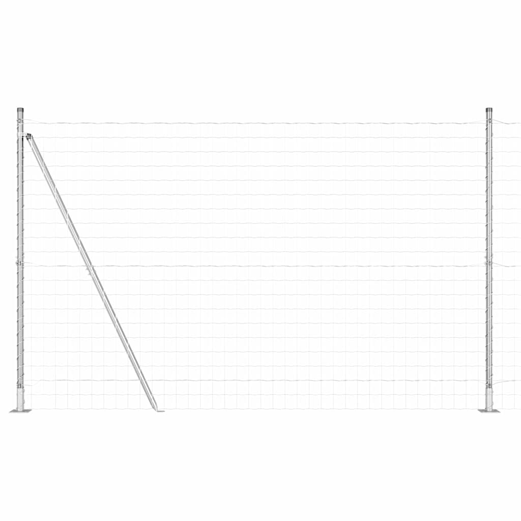 Ograda s postovima Srebrno 1,6 x 10 m Čelik