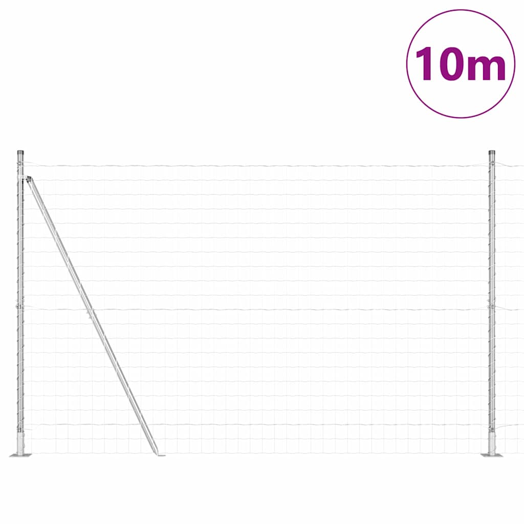 Ograda s postovima Srebrno 1,6 x 10 m Čelik