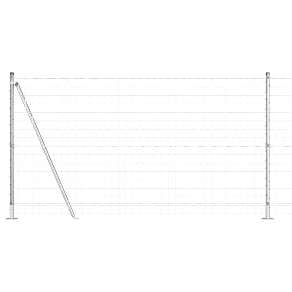 Ograda s postovima Srebrno 1,2 x 25 m Čelik