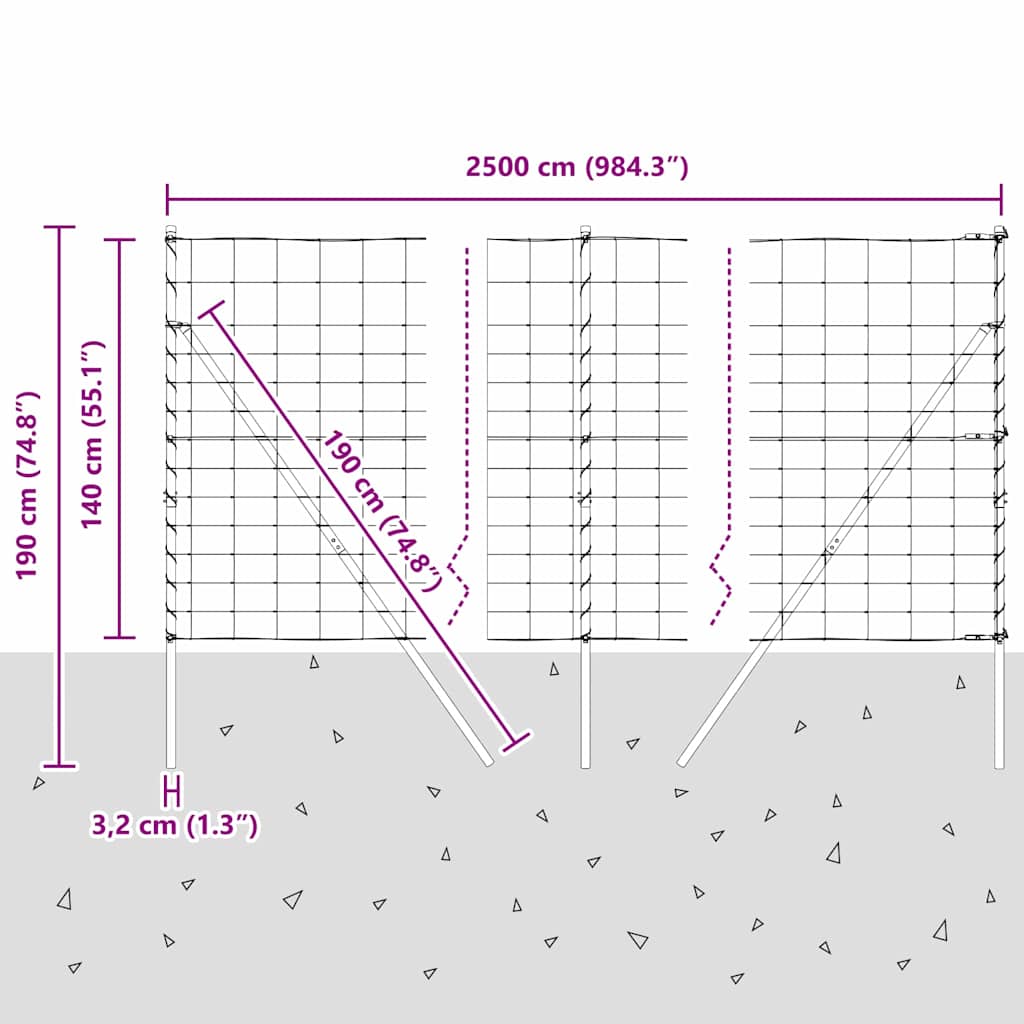 Temeljna zavarena žičana ograda 25 x 1,4 m (Š x V)