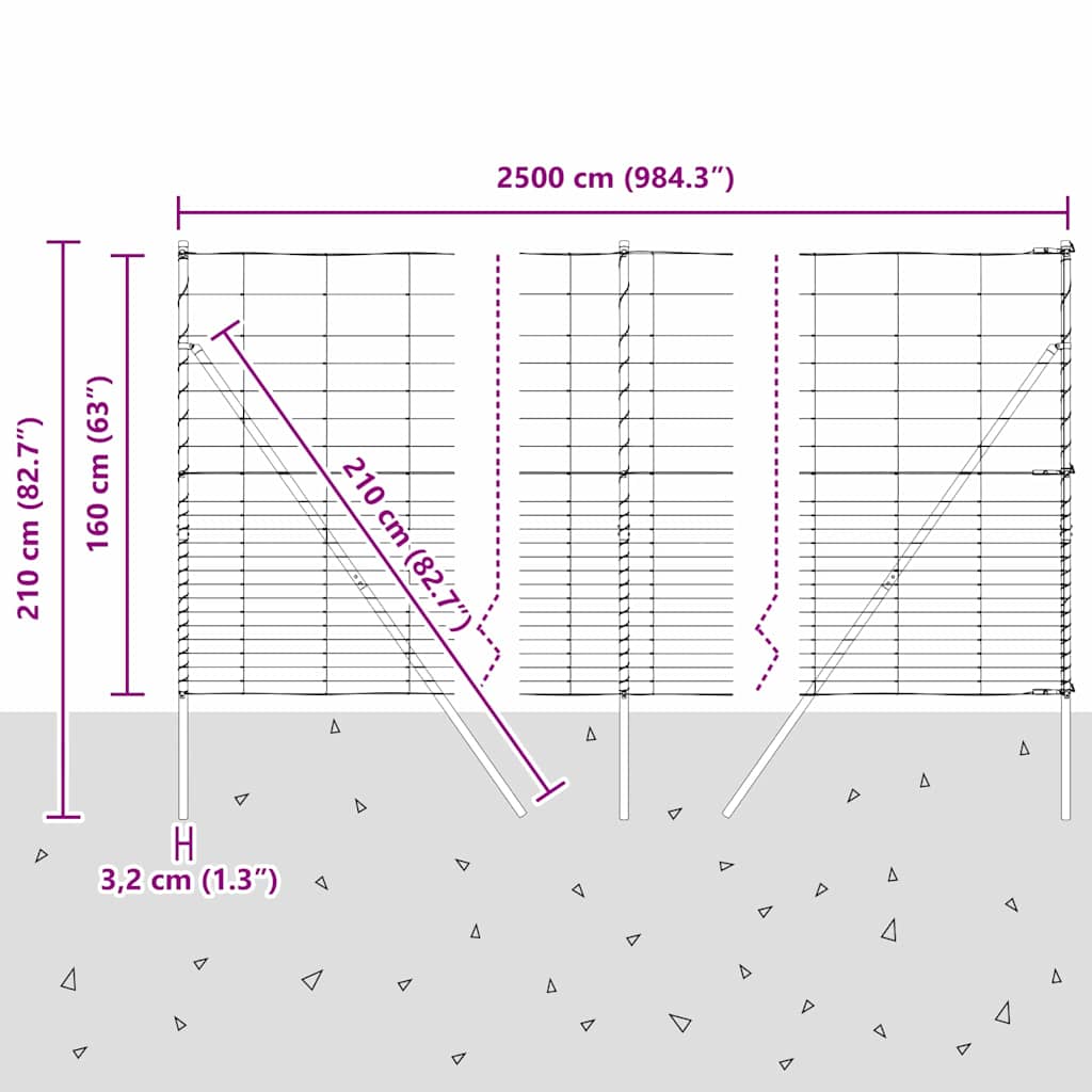 Temeljna zavarena žičana ograda 25 x 1,6 m (Š x V)
