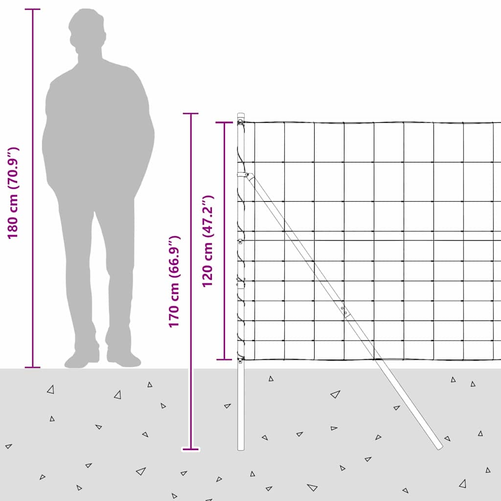 Stup za ogradu Galvanizirano 50 x 1,2 m Čelik