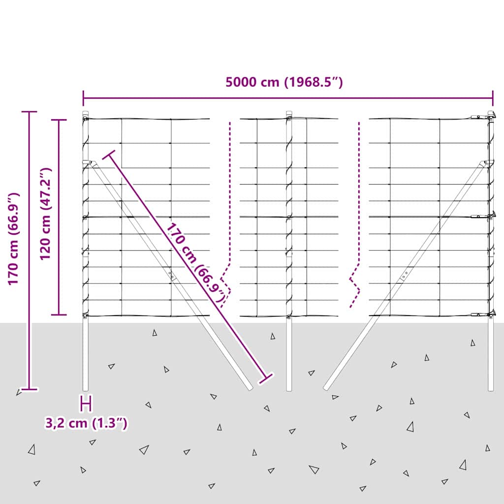 Stup za ogradu Galvanizirano 50 x 1,2 m Čelik