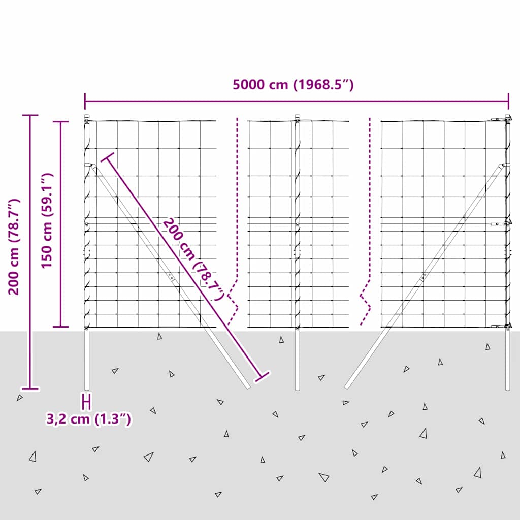 Stup za ogradu Galvanizirano 50 x 1,5 m Čelik