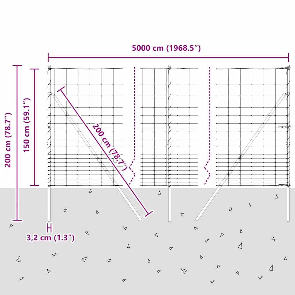 Stup za ogradu Galvanizirano 50 x 1,5 m Čelik