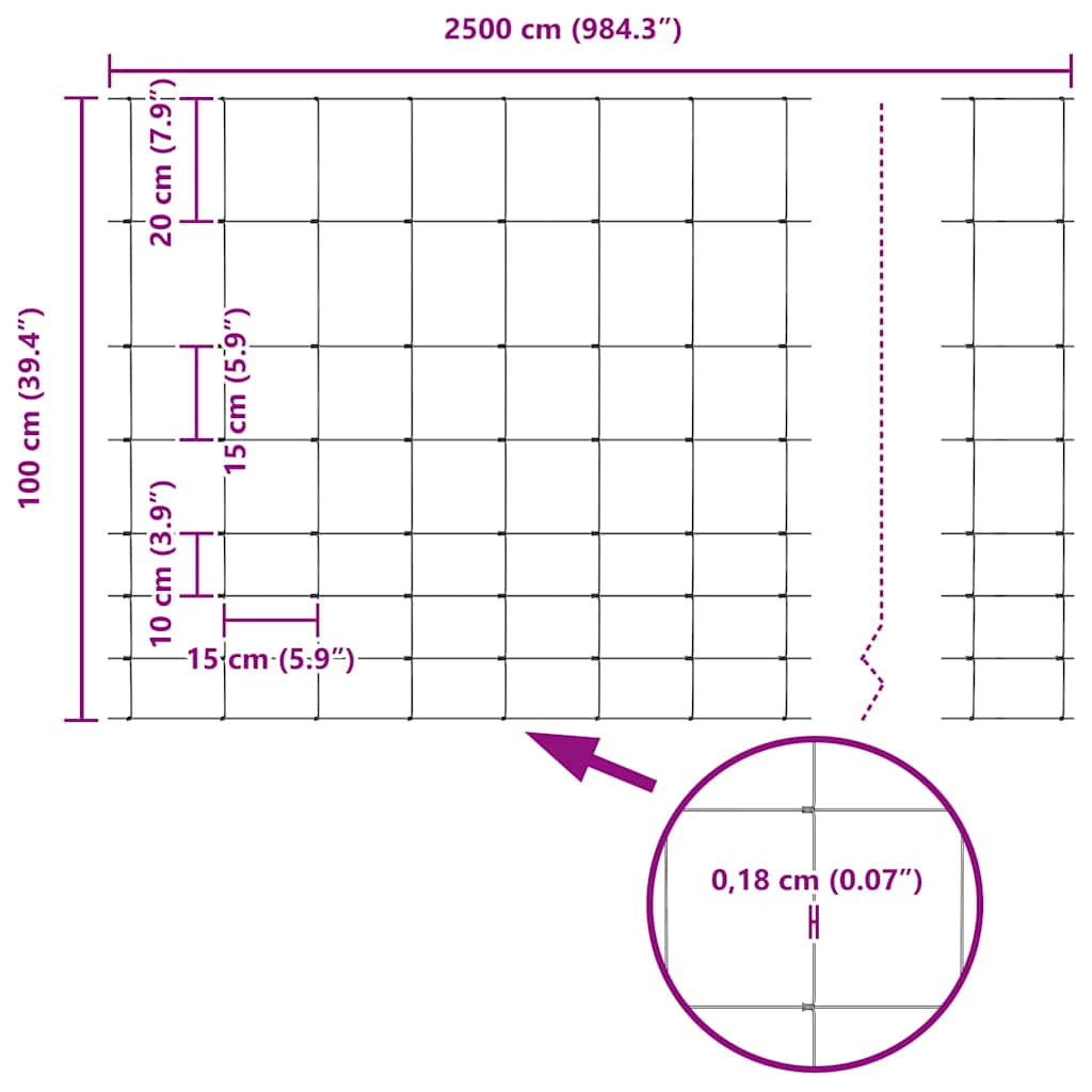 Zavareno žičano ograđivanje s bodljama 25 x 1 m (Š x V)
