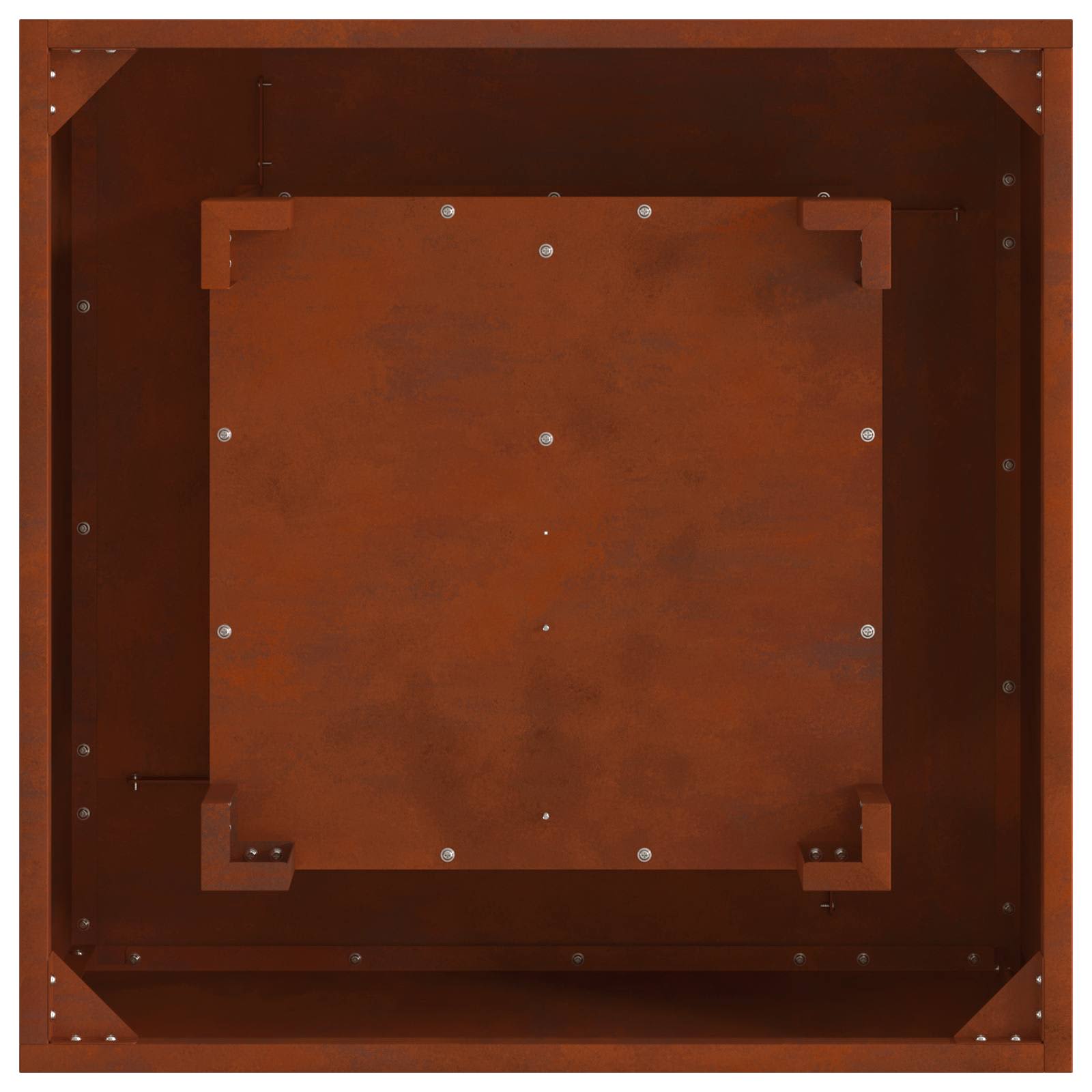 Kamin Smeđa 80 x 80 x 40 cm Čelik otporan na vremenske uvjete