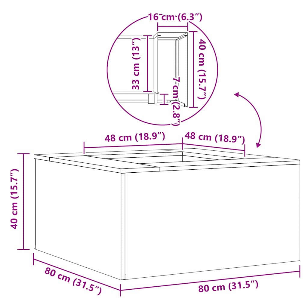 Kamin Smeđa 80 x 80 x 40 cm Čelik otporan na vremenske uvjete