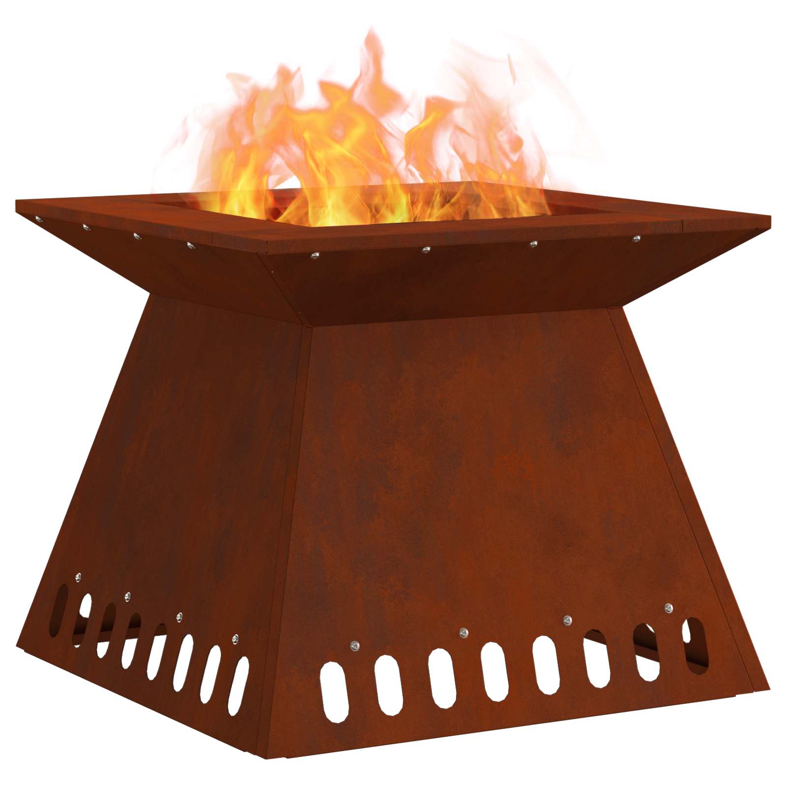 Kamin Smeđa 48 x 48 x 40 cm Čelik otporan na vremenske uvjete