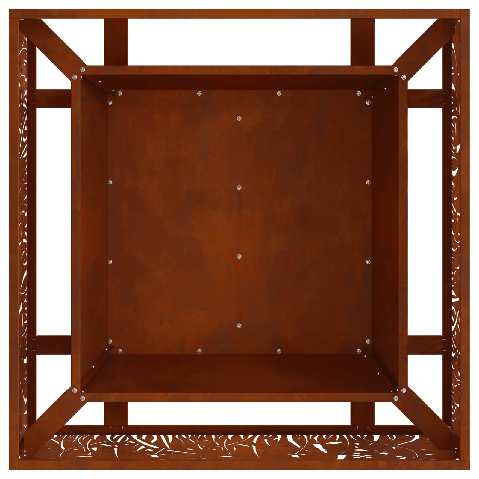 Kamin Smeđa 80 x 80 x 30 cm Čelik otporan na vremenske uvjete