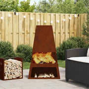 Kamin Smeđa 60 x 35 x 100 cm Čelik otporan na vremenske uvjete