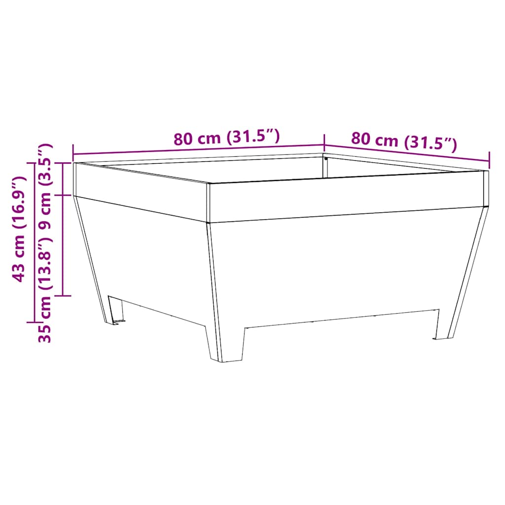 Kamin Crna 80 x 80 x 43 cm Čelik