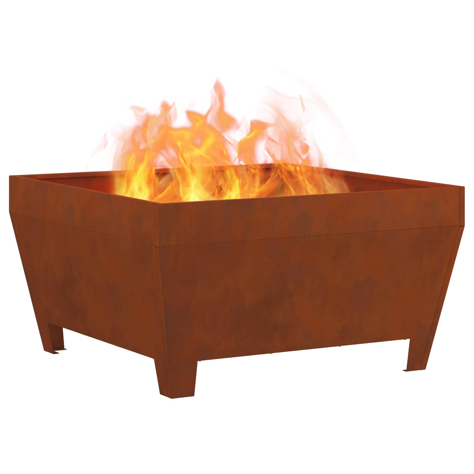 Kamin Smeđa 80 x 80 x 43 cm Čelik otporan na vremenske uvjete