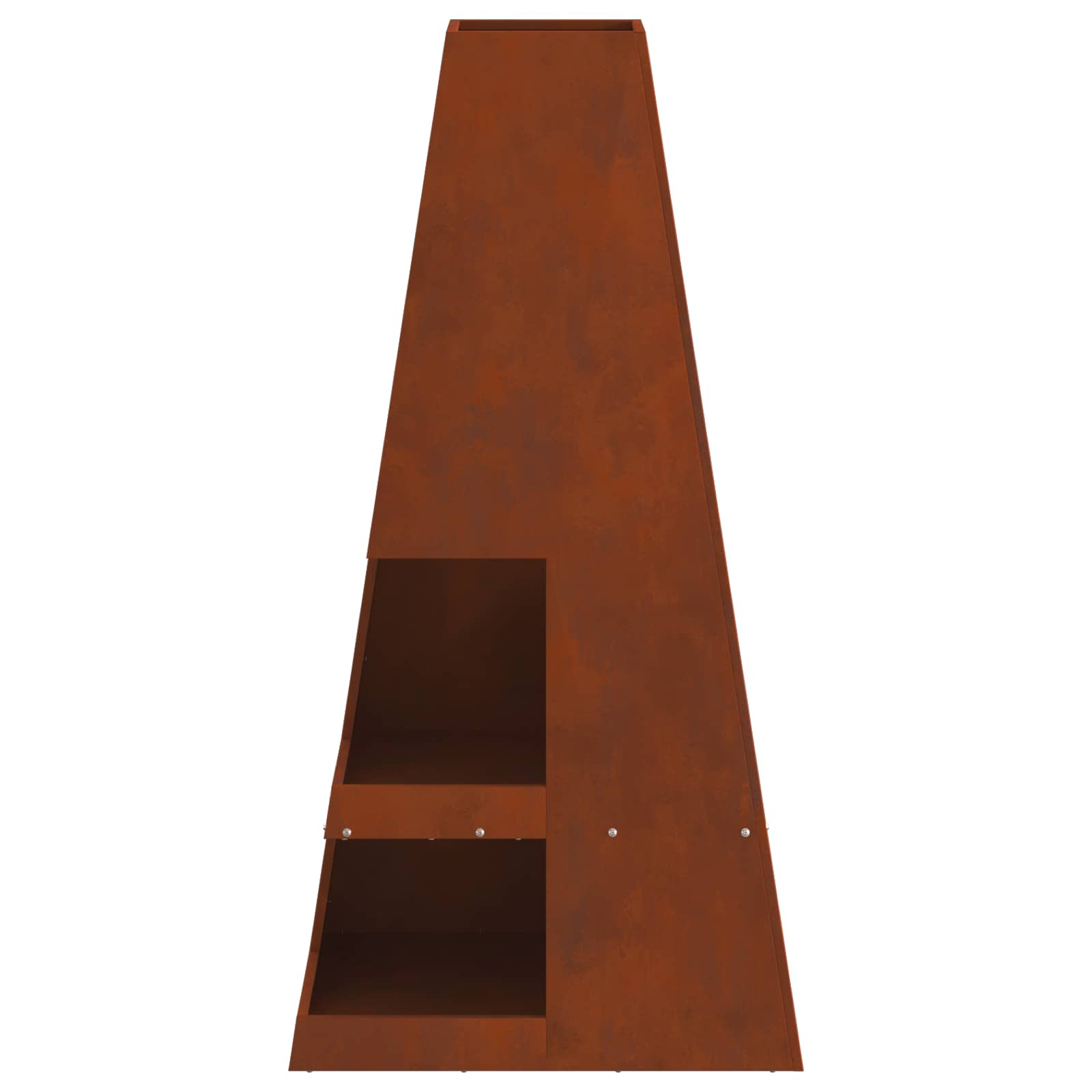 Kamin Smeđa 50 x 50 x 100 cm Čelik otporan na vremenske uvjete