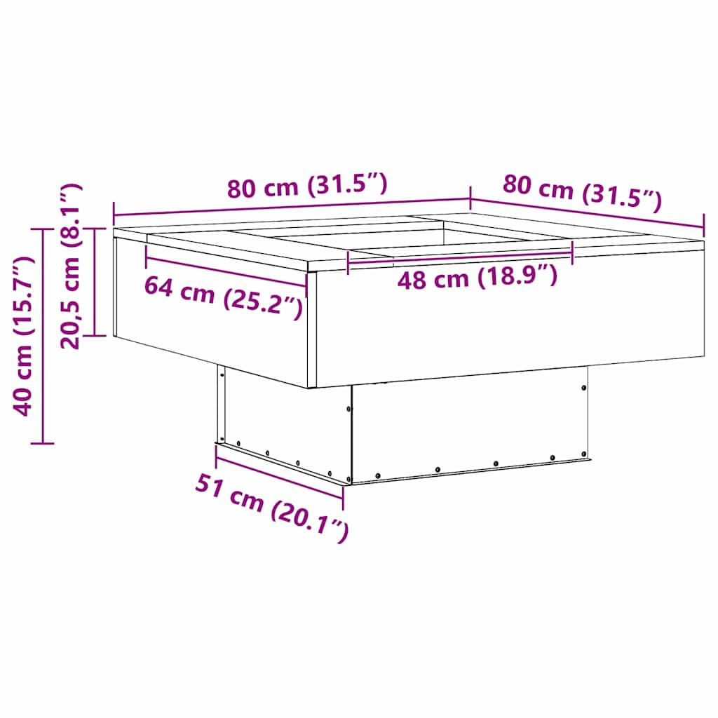 Kamin Smeđa 80 x 80 x 40 cm Čelik otporan na vremenske uvjete
