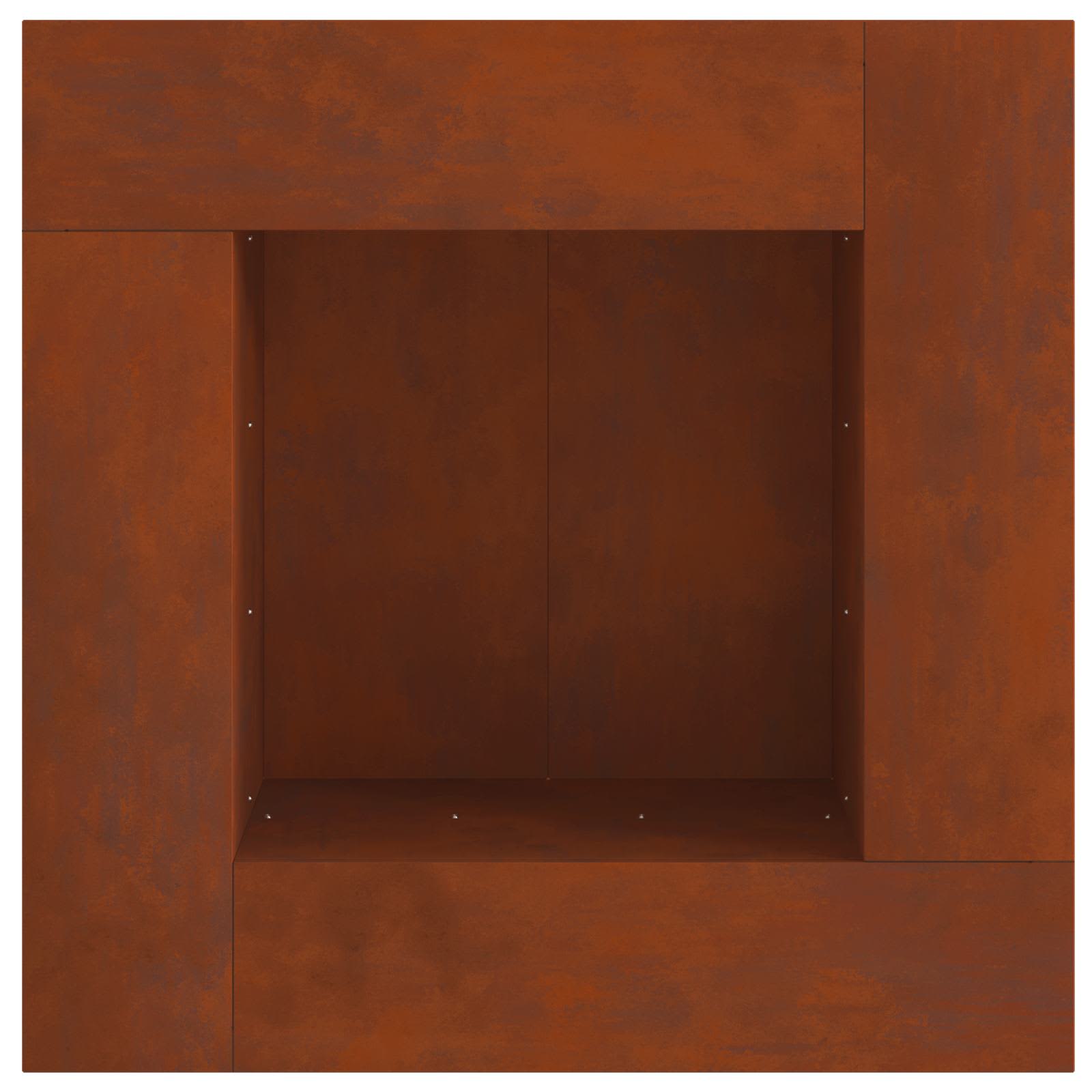 Kamin Smeđa 80 x 80 x 40 cm Čelik otporan na vremenske uvjete