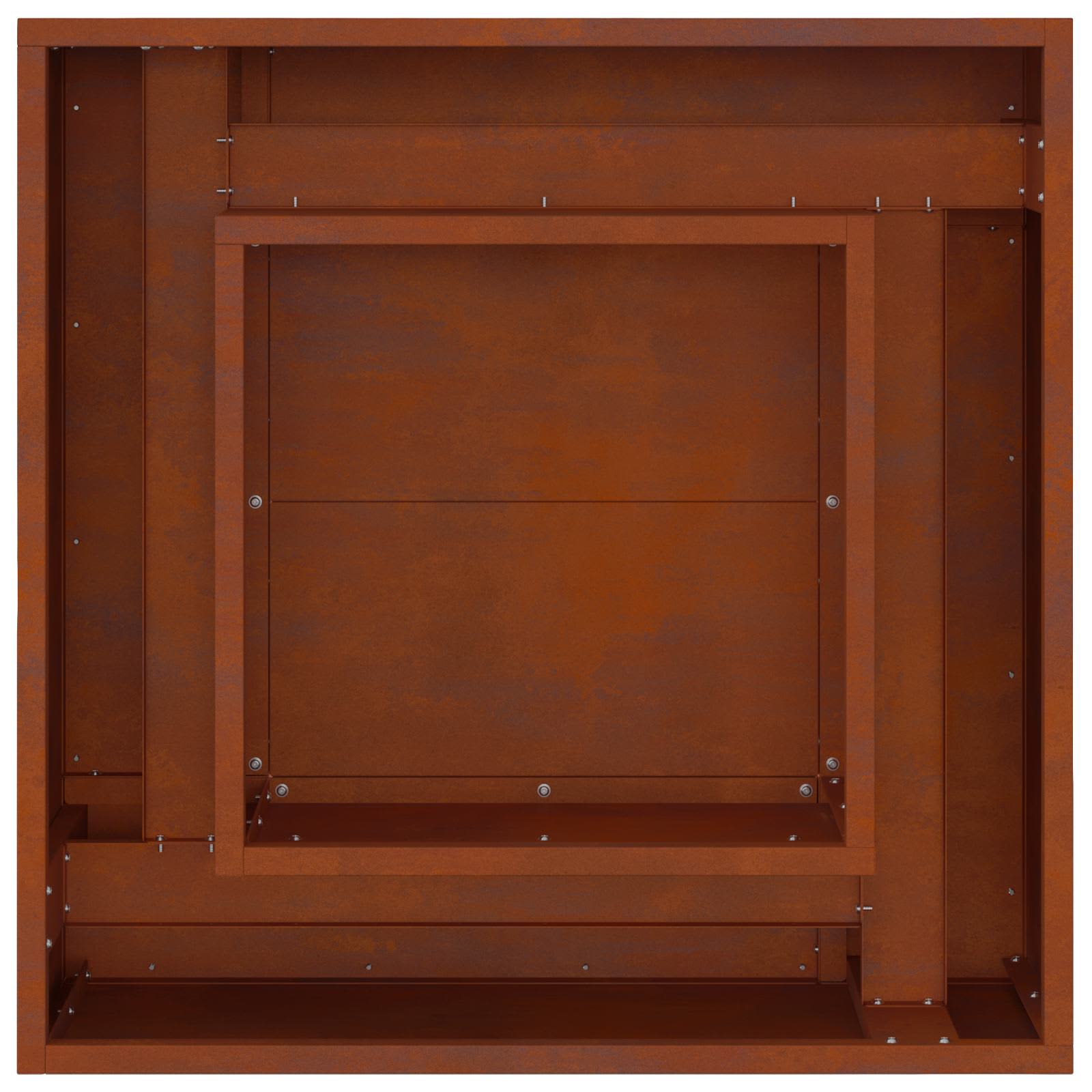 Kamin Smeđa 80 x 80 x 40 cm Čelik otporan na vremenske uvjete