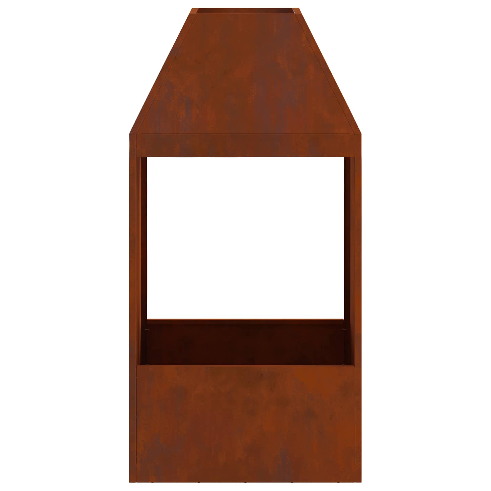 Kamin Smeđa 50 x 50 x 100 cm Čelik otporan na vremenske uvjete