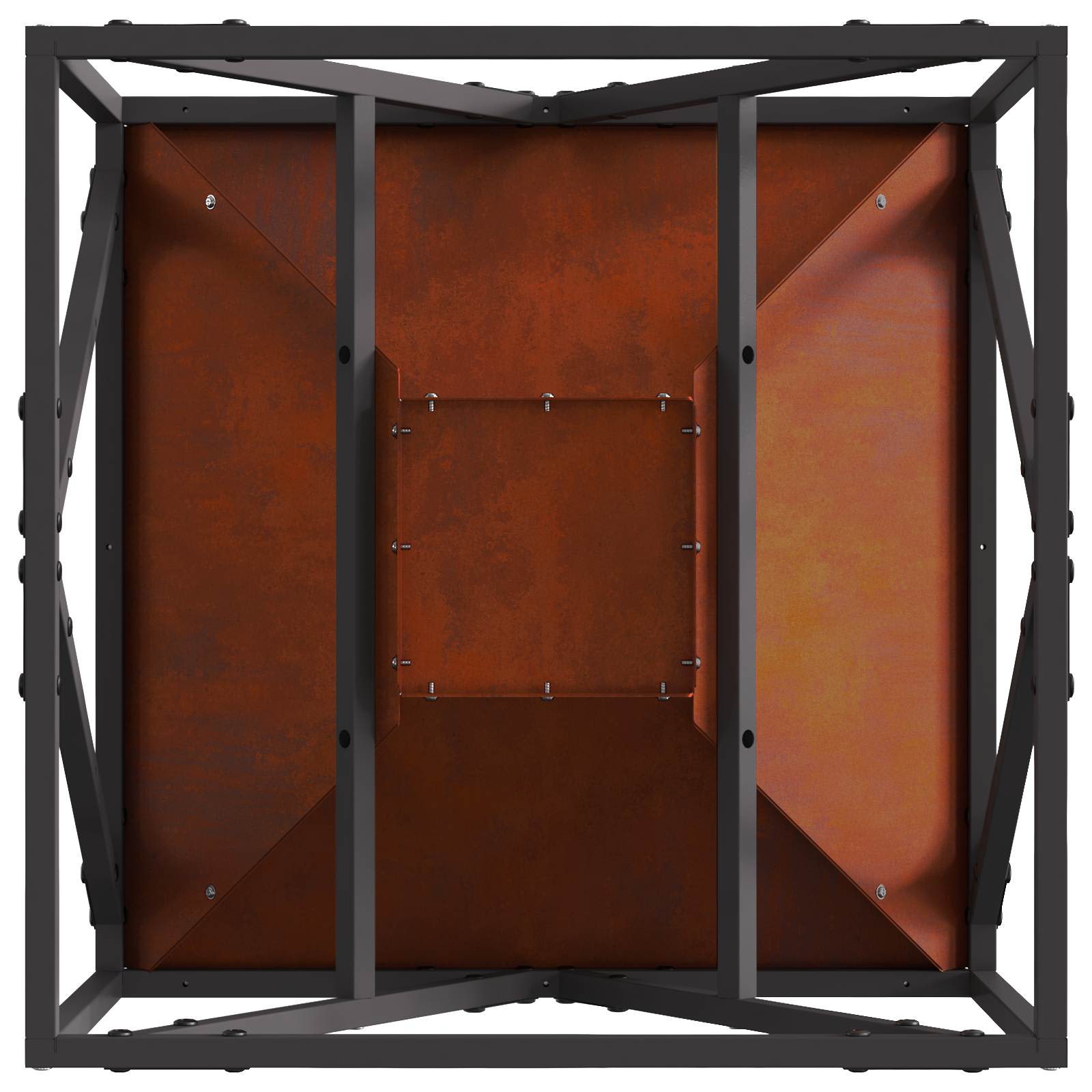 Kamin Smeđa 50 x 50 x 35 cm Čelik otporan na vremenske uvjete