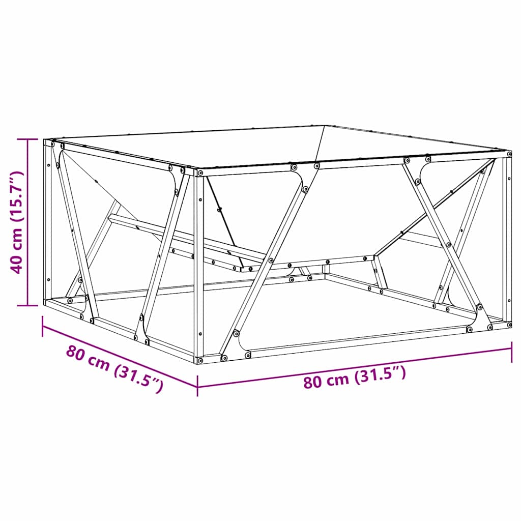 Kamin Crna 80 x 80 x 40 cm Čelik