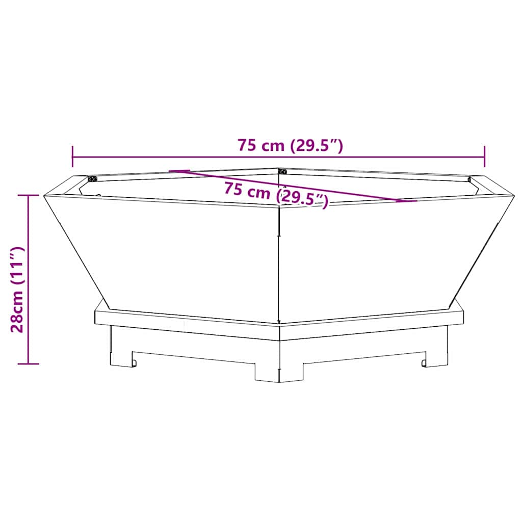 Kamin Crna 75 x 75 x 28 cm Čelik