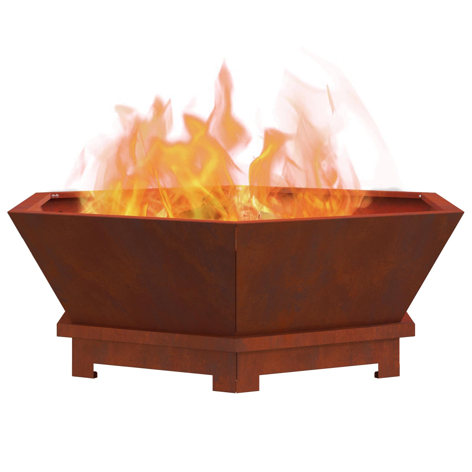 Kamin Smeđa 75 x 75 x 28 cm Čelik otporan na vremenske uvjete