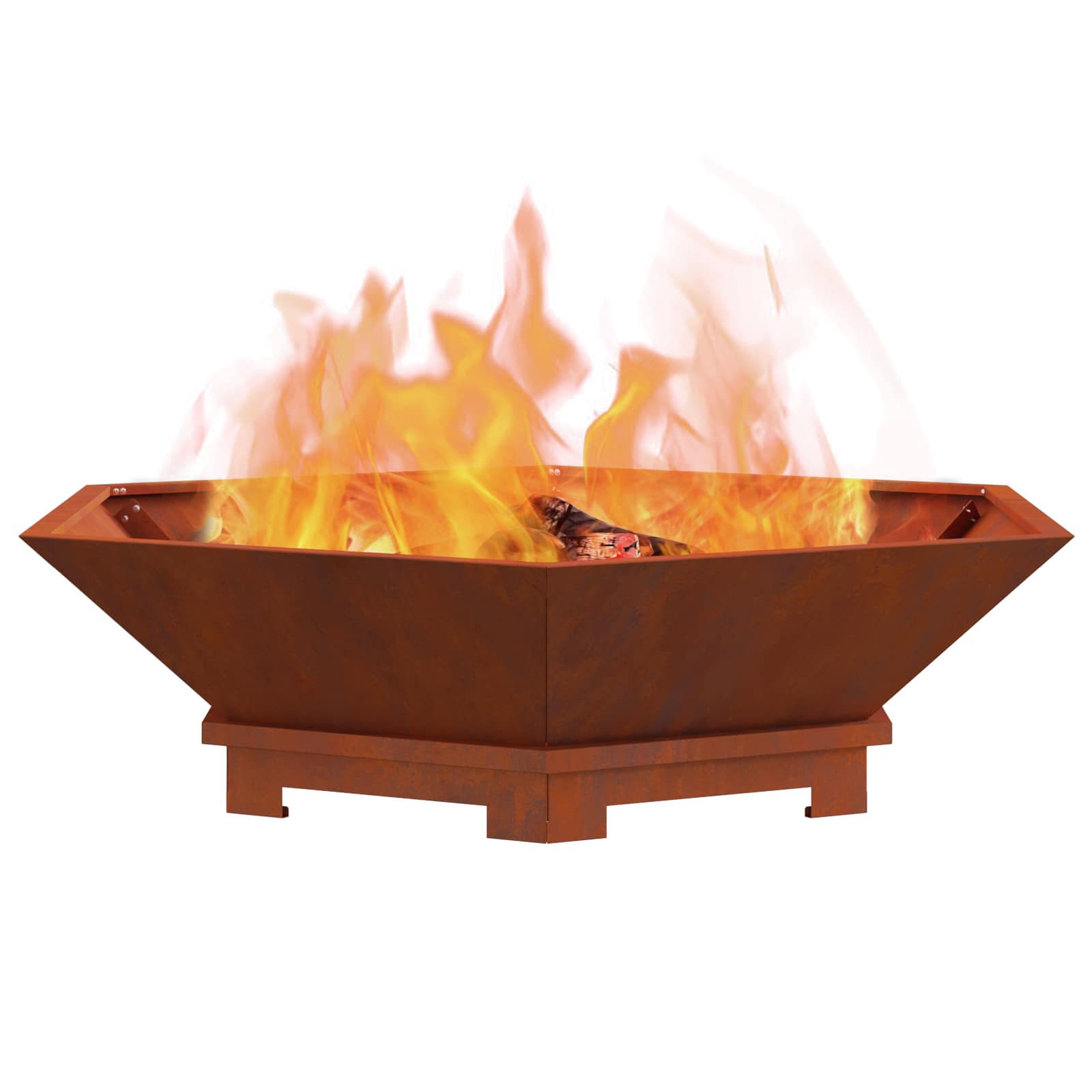 Kamin Smeđa 100 x 100 x 28 cm Čelik otporan na vremenske uvjete
