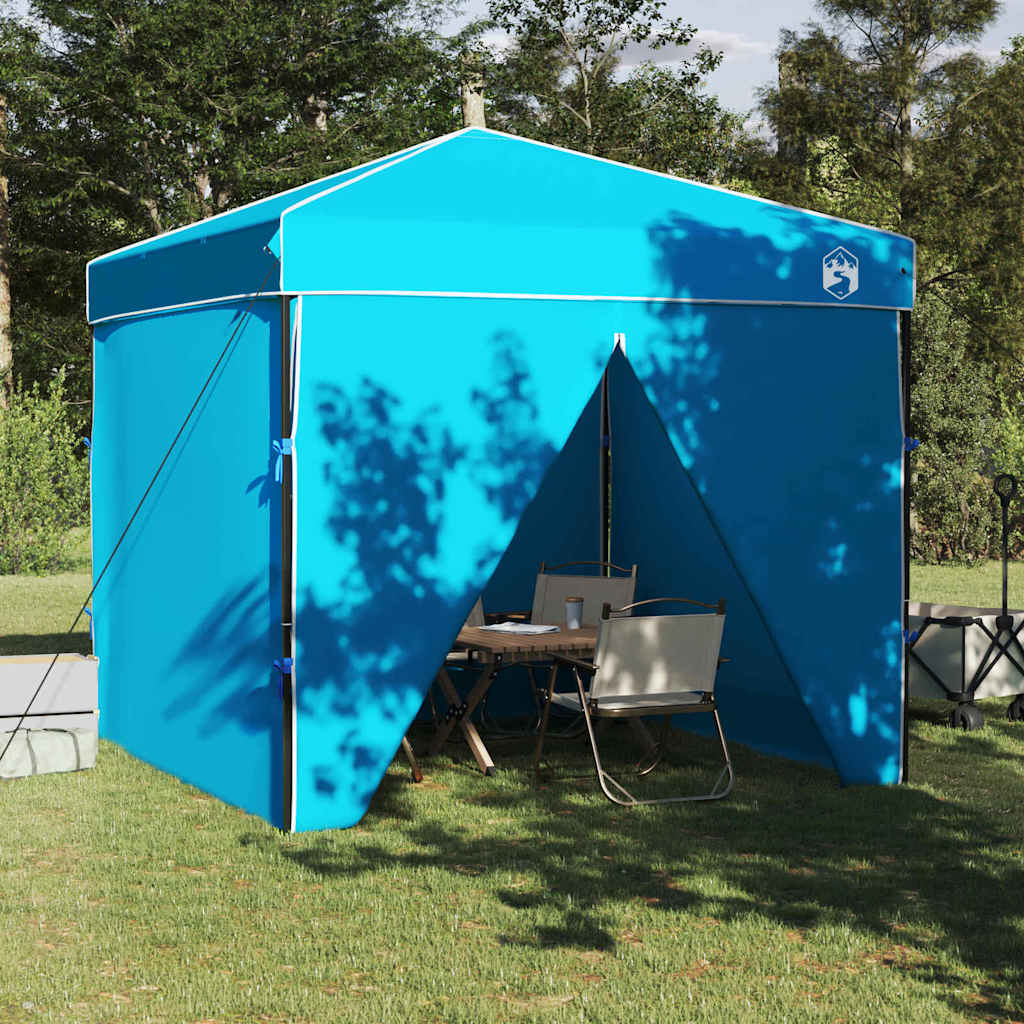 Šator s nadstrešnicom Plava 243 x 243 x 251 cm tkanina