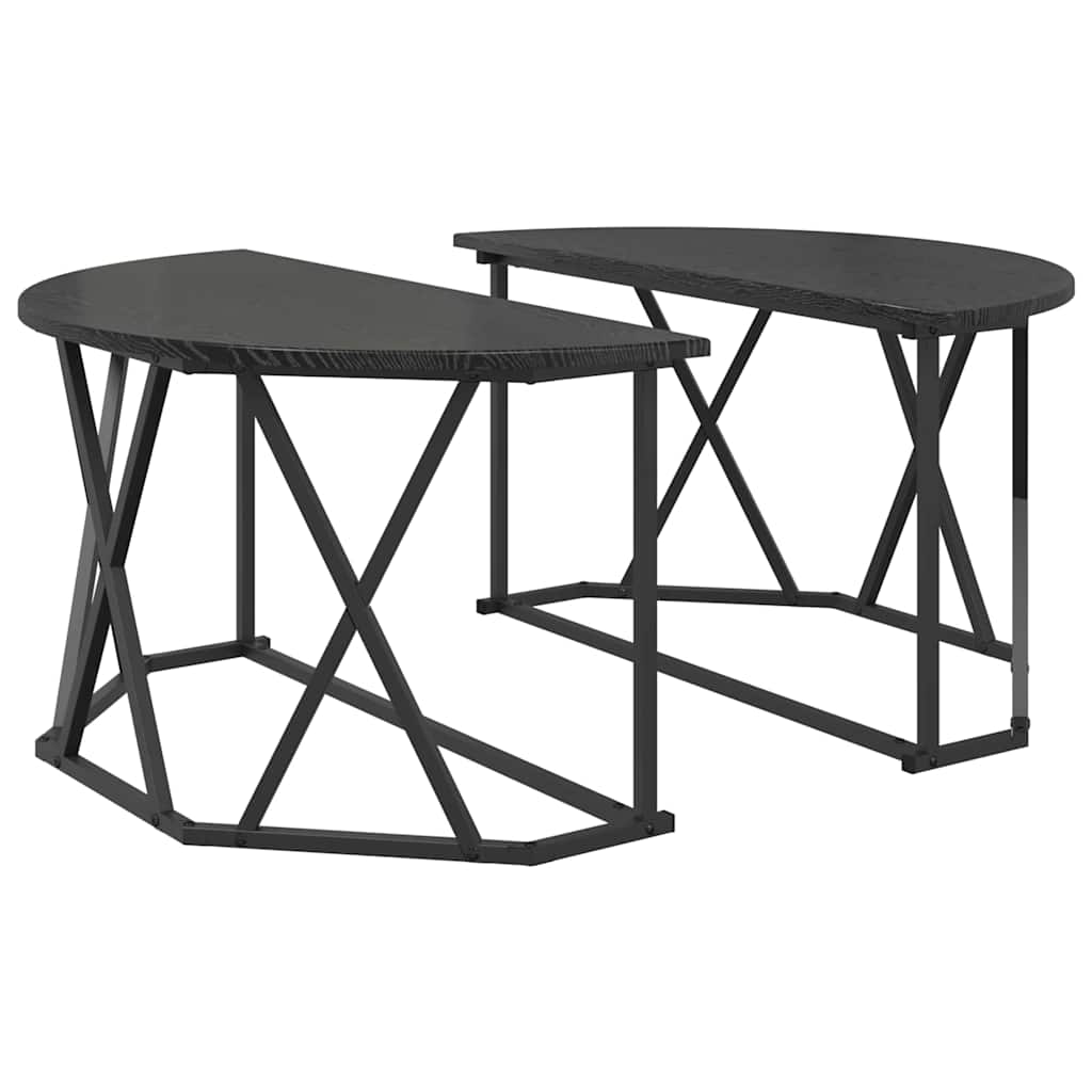 Kava Stol Crni hrast 80 x 80 x 42 cm Inženjerska drva i čelik