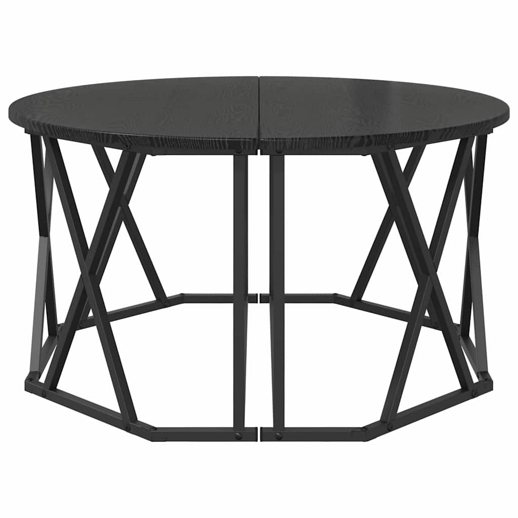 Kava Stol Crni hrast 80 x 80 x 42 cm Inženjerska drva i čelik