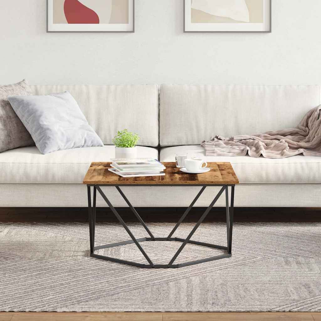 Kava Stol Staro drvo 80 x 80 x 45 cm Inženjerska drva i čelik