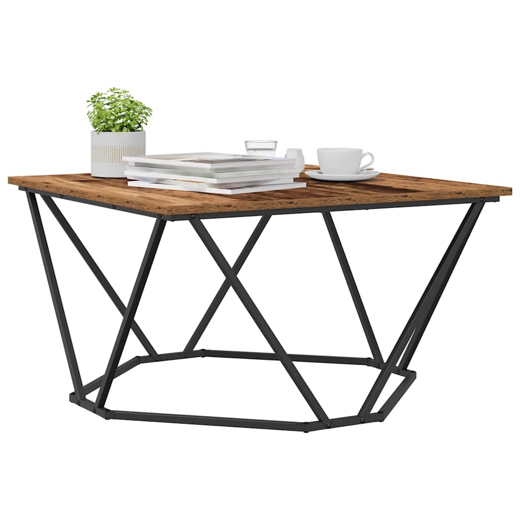 Kava Stol Staro drvo 80 x 80 x 45 cm Inženjerska drva i čelik