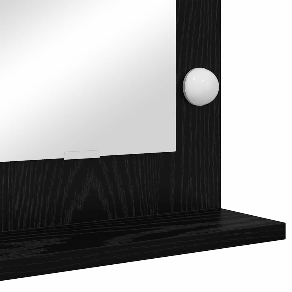 Ogledalo za Toalet Pravokutni Crni hrast 80 x 15 x 18 cm