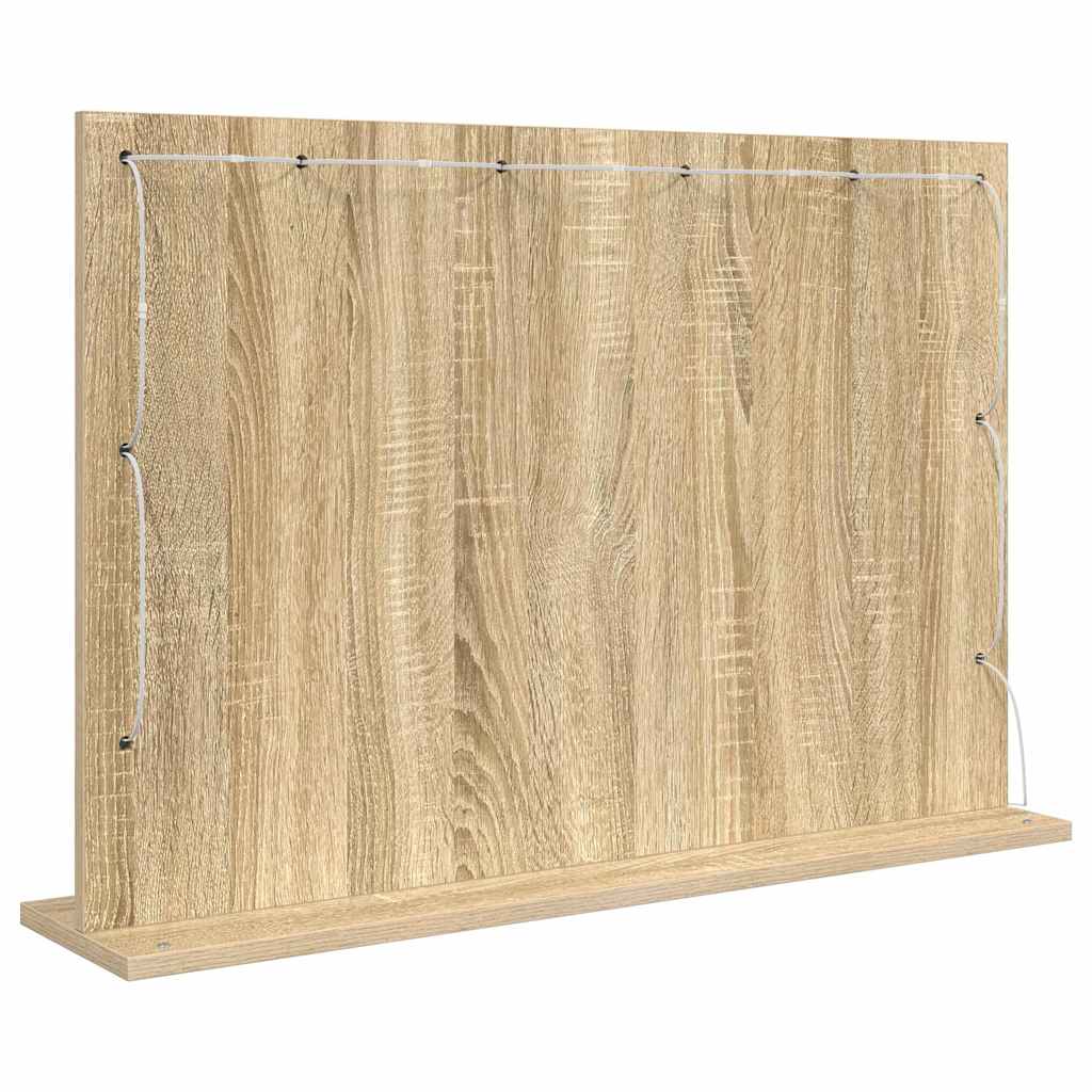 Ogledalo za Toalet Pravokutni Sonoma hrast 80 x 55 x 18 cm