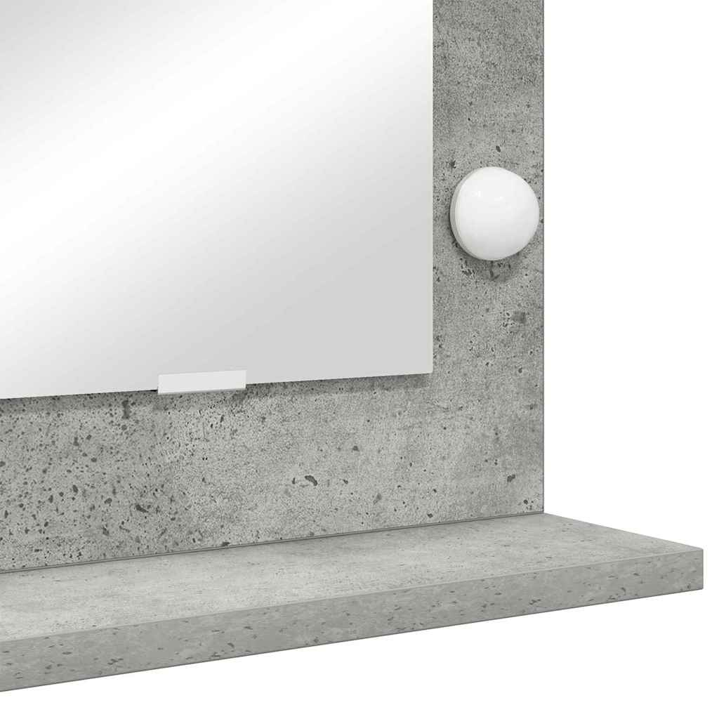 Ogledalo za Toalet Pravokutni Betonski sivi 80 x 55 x 18 cm