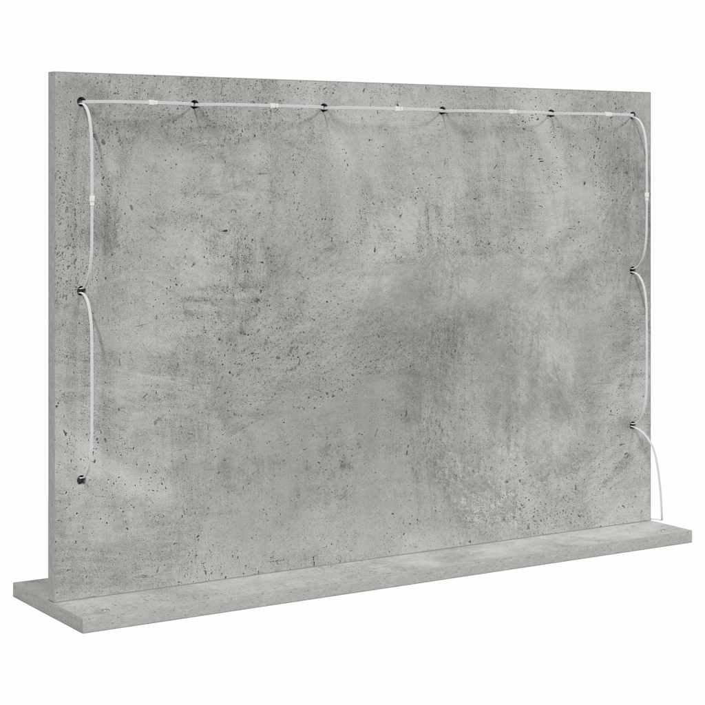Ogledalo za Toalet Pravokutni Betonski sivi 80 x 55 x 18 cm