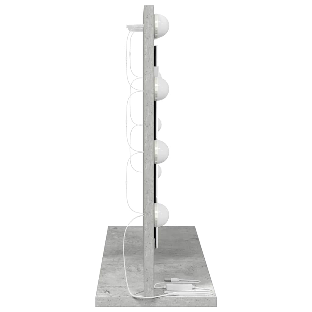 Ogledalo za Toalet Pravokutni Betonski sivi 60 x 45 x 18 cm