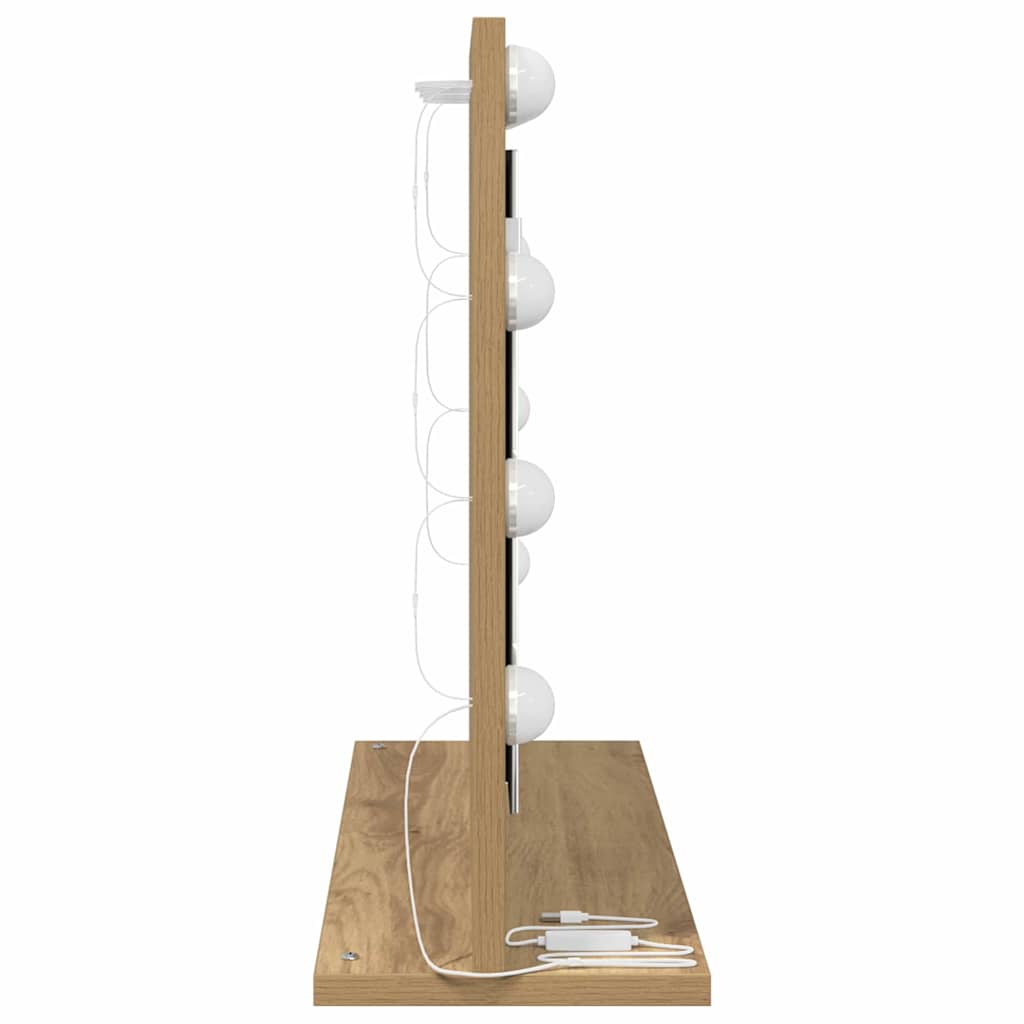 Ogledalo za Toalet Pravokutni Umjetnički hrast 60 x 45 x 18 cm