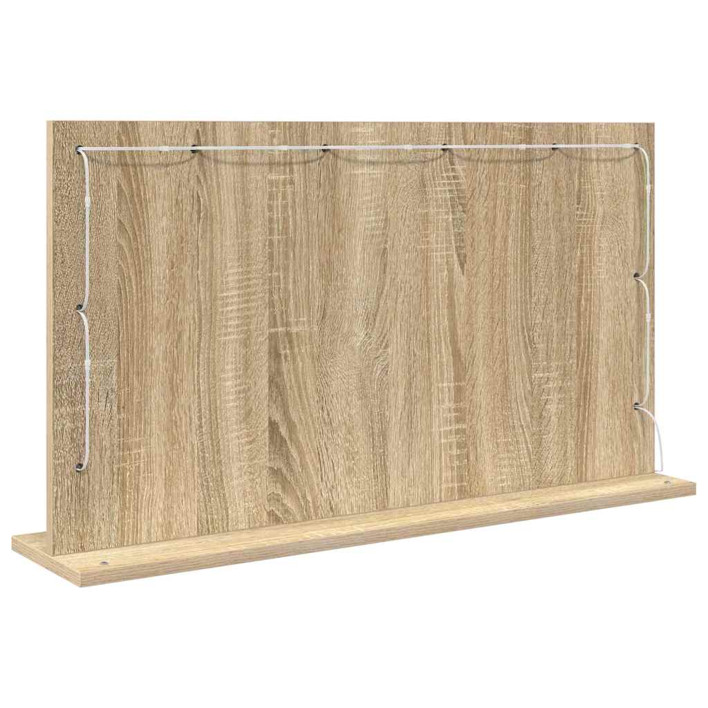 Ogledalo za Toalet Pravokutni Sonoma hrast 80 x 45 x 18 cm