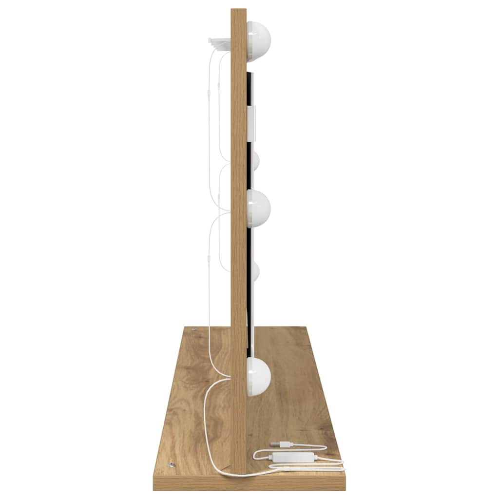 Ogledalo za Toalet Pravokutni Umjetnički hrast 80 x 45 x 18 cm