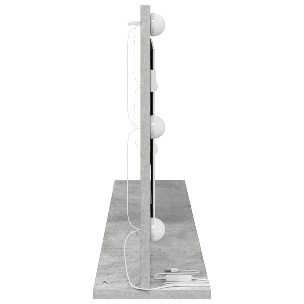 Ogledalo za Toalet Pravokutni Betonski sivi 100 x 45 x 18 cm