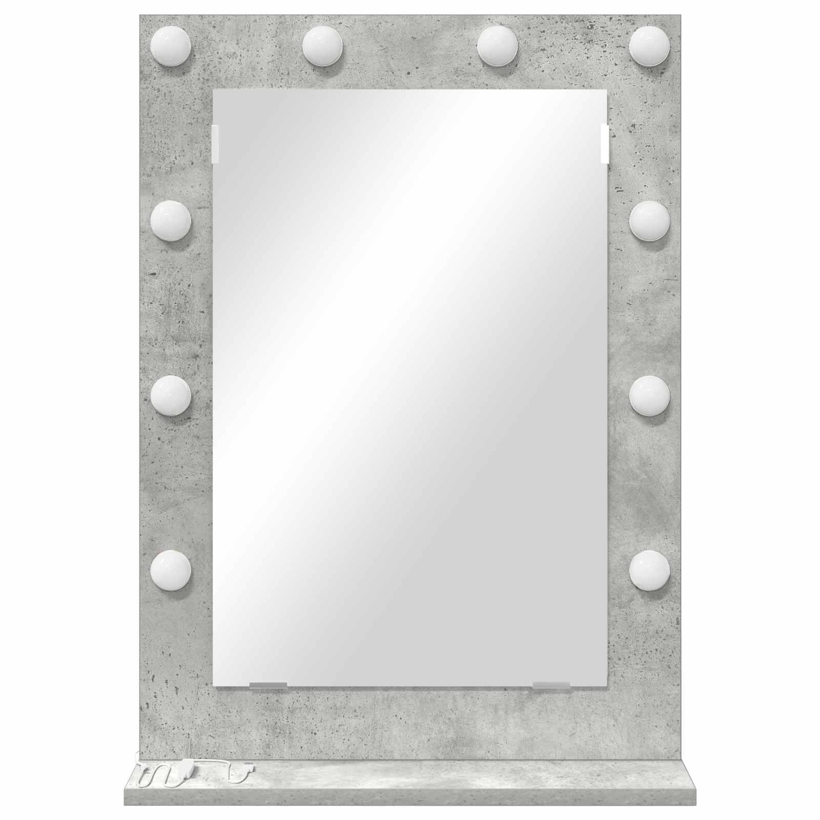 Ogledalo za Toalet Pravokutni Betonski sivi 70 x 50 x 18 cm